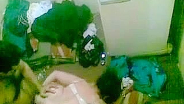 Fat Arab mom in bra spreads legs to get her vagina plowed by hubby