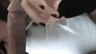 Damn-hot Arab mom gives fantastic footjob and takes cum on feet