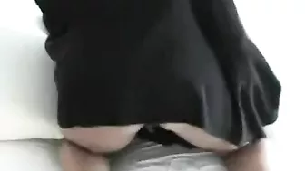 Damn-hot Arab mom gives fantastic footjob and takes cum on feet