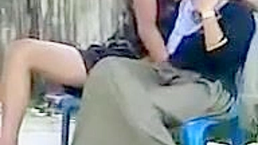 Amateur Arab video of lustful dude playing with mom's cunt in public