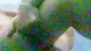 Horny guy sticks dick into fat Arab mom's vagina in the bathroom