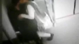 Totally shameless Arab mom is caught blowing man's cock in the metro