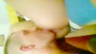 POV-style Arab video of horny mom skillfully blowing BF's boner