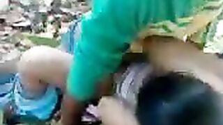 Two Arab guys take turns fucking amateur mom for the cam outdoors