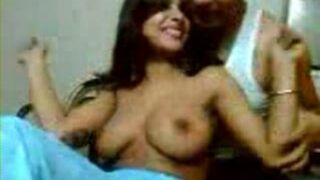 Adorable young Arab mom shows off her big tits to the horny stud