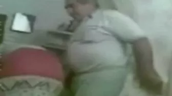 Fat dude copulates with slender Arab mom for amateur porn video