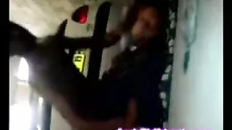 Beautiful Arab mom with big breasts takes hubby's dick in the garage