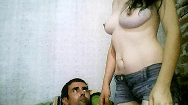 Filthy Arab mom texts her cuckold hubby while fucking the other guy