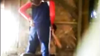 Amateur porn of Arab guy sticking cock into mom's twat in the shed