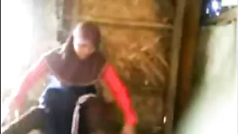 Amateur porn of Arab guy sticking cock into mom's twat in the shed