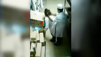 Lustful chef cook sticks dick into Arab mom's pussy in the kitchen