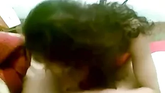 Slender mom in red performs Arab dance before taking dick into ass