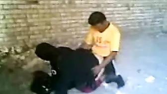 Arab mom takes pants off to have her pussy drilled in doggy outdoors