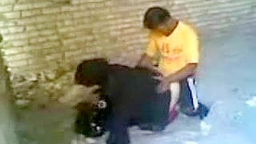 Arab mom takes pants off to have her pussy drilled in doggy outdoors