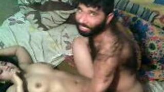 Hairy Pakistani dude pounds cute shaved pussy of slender Arab mom