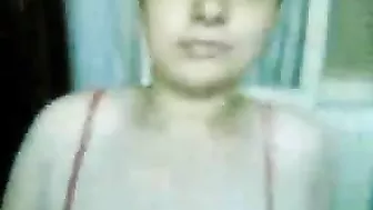 Sexy mom with big tits strokes and fucks cock of her fat Arab spouse