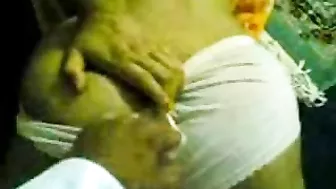 Arab mom hides her face unwilling to be recorded during having sex