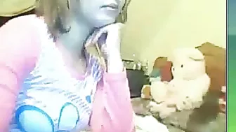 Arab webcam mom smokes and demonstrates her perky breasts on cam