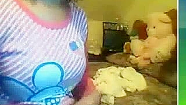 Arab webcam mom smokes and demonstrates her perky breasts on cam