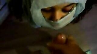 Homemade Arab video of cute babe getting ready to be facialized