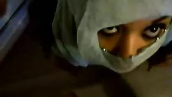 Homemade Arab video of cute babe getting ready to be facialized