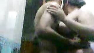 Young dude joins busty Arab mom in the shower and fucks her there