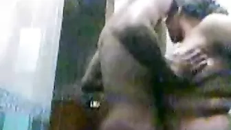 Young dude joins busty Arab mom in the shower and fucks her there