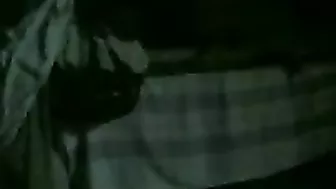 Fat man turns the light off to fuck younger Arab mom in the darkness