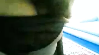 Plump Arab mom in hijab shows tits and spreads legs to take dick