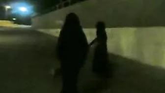 Lustful Arab students see and grope slim Muslim moms on the way home