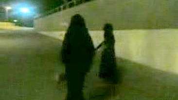 Lustful Arab students see and grope slim Muslim moms on the way home