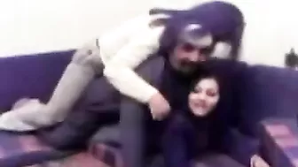 Lustful Arab man plays with two cute babes ready to fuck them both