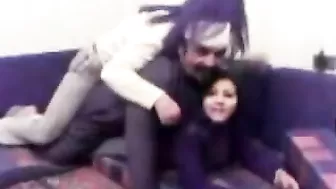 Lustful Arab man plays with two cute babes ready to fuck them both