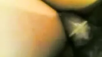 Stud makes close-up video of his cock penetrating Arab mom's ass