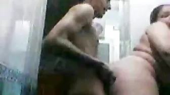 Skinny husband enjoys big tits and juicy ass of chubby Arab mom