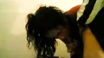 Attractive Arab babe blows her lover and lets him play with pussy