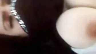 Muslim Arab mom with big melons gets fucked by her man in the car