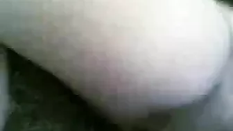 Close-up video of mature mom taking dick into shaved twat outdoors