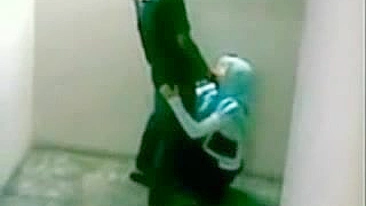 Muslim porno of Arab college slut secretly giving head after classes
