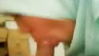 Sexy Muslim mom wraps her lips around Arab guy's dick on camera