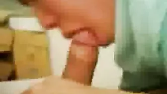 Sexy Muslim mom wraps her lips around Arab guy's dick on camera