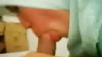 Sexy Muslim mom wraps her lips around Arab guy's dick on camera