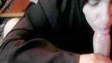 POV video of amateur Arab mom working her blowjob magic with a cock