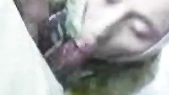 POV home video of pretty Arab mom in hijab sucking cock on camera