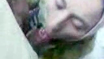 POV home video of pretty Arab mom in hijab sucking cock on camera