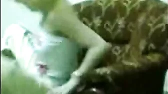 Two sultry Arab moms strip to show the guy their curves at a party