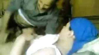 Hungry for dicks Arab mom rides her father's-in-law elderly pecker