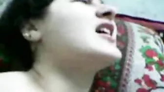 Arab man fucks cute mom's shaved pussy and covers it with hot spunk