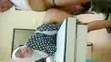 Arab mom takes panties off to copulate with horny boss in the office