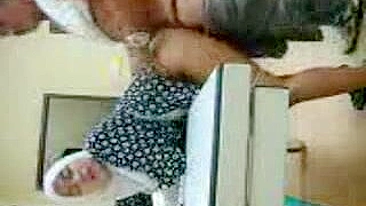 Arab mom takes panties off to copulate with horny boss in the office